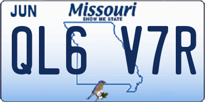 MO license plate QL6V7R