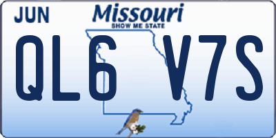MO license plate QL6V7S