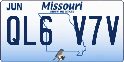 MO license plate QL6V7V