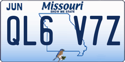 MO license plate QL6V7Z