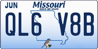 MO license plate QL6V8B