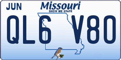 MO license plate QL6V8O