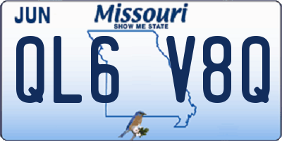 MO license plate QL6V8Q