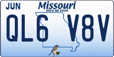 MO license plate QL6V8V