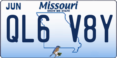 MO license plate QL6V8Y