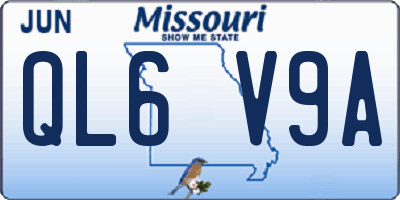 MO license plate QL6V9A