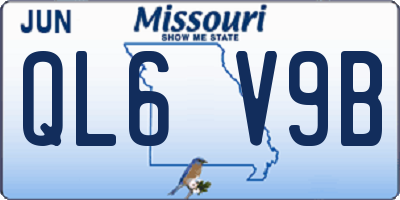 MO license plate QL6V9B