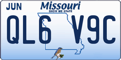 MO license plate QL6V9C