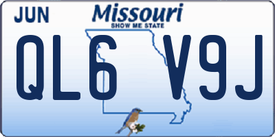 MO license plate QL6V9J