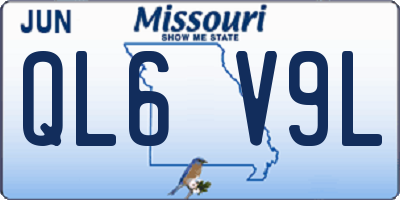 MO license plate QL6V9L