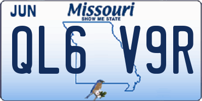 MO license plate QL6V9R