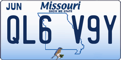 MO license plate QL6V9Y