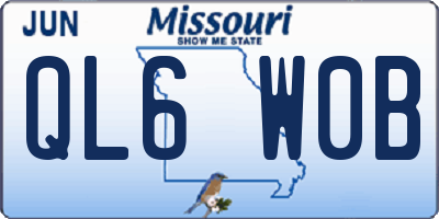 MO license plate QL6W0B