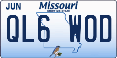 MO license plate QL6W0D