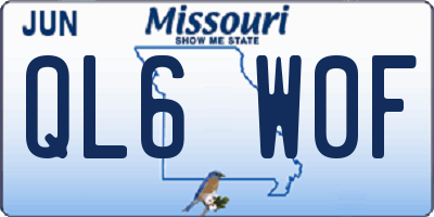 MO license plate QL6W0F