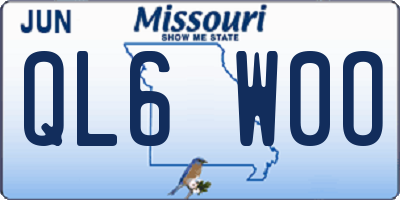 MO license plate QL6W0O
