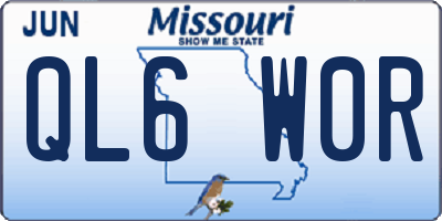 MO license plate QL6W0R