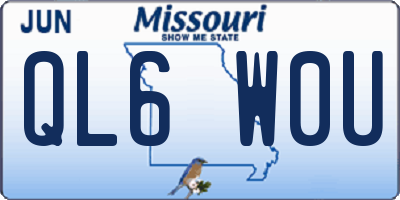 MO license plate QL6W0U
