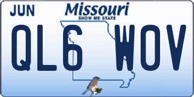 MO license plate QL6W0V