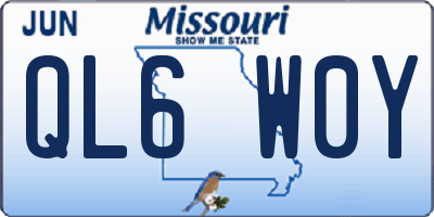 MO license plate QL6W0Y