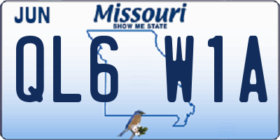 MO license plate QL6W1A