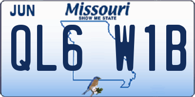 MO license plate QL6W1B