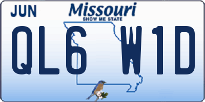 MO license plate QL6W1D