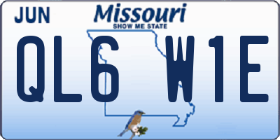 MO license plate QL6W1E