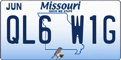 MO license plate QL6W1G