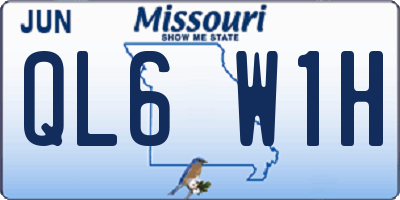 MO license plate QL6W1H