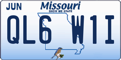 MO license plate QL6W1I