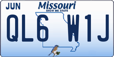 MO license plate QL6W1J