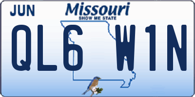 MO license plate QL6W1N