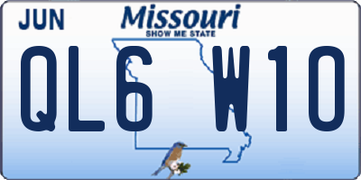 MO license plate QL6W1O