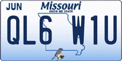 MO license plate QL6W1U