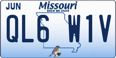 MO license plate QL6W1V