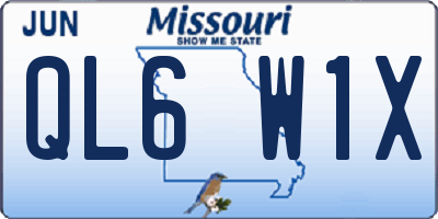 MO license plate QL6W1X