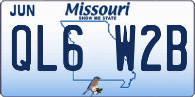 MO license plate QL6W2B
