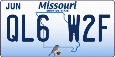 MO license plate QL6W2F