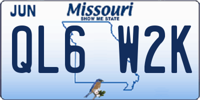 MO license plate QL6W2K