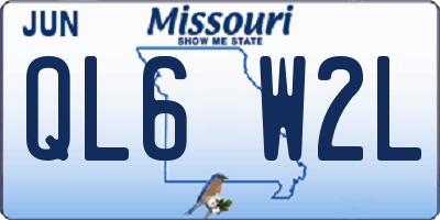 MO license plate QL6W2L