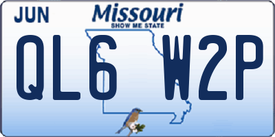 MO license plate QL6W2P