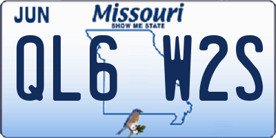 MO license plate QL6W2S