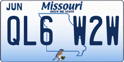 MO license plate QL6W2W