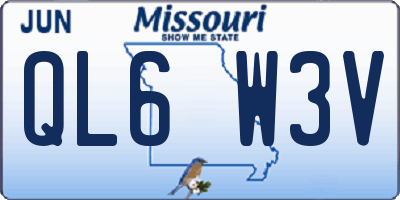 MO license plate QL6W3V