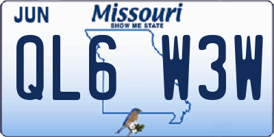 MO license plate QL6W3W