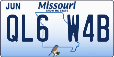 MO license plate QL6W4B