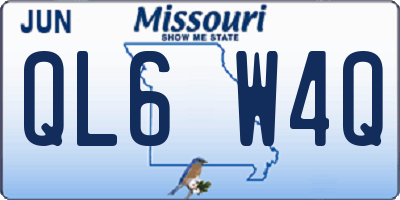 MO license plate QL6W4Q