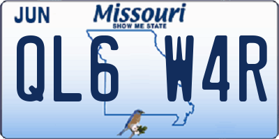 MO license plate QL6W4R