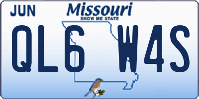 MO license plate QL6W4S